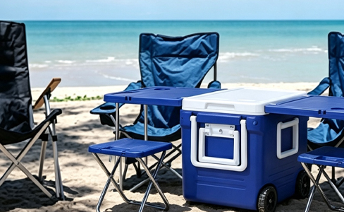 32L All-in-One Foldable Picnic Set Cooler with Table & Stools