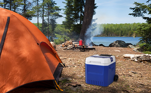 18L Wheeled Insulated Cooler Box for Outdoor Camping Picnic Trips