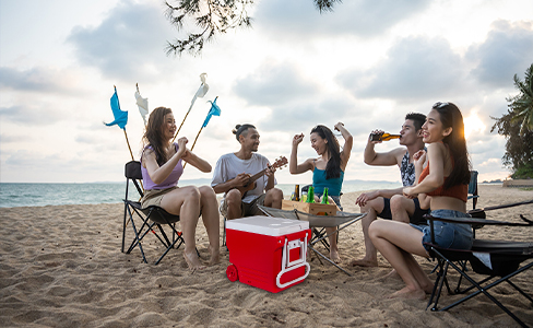 32L Rolling Cooler Box for Travel & Parties