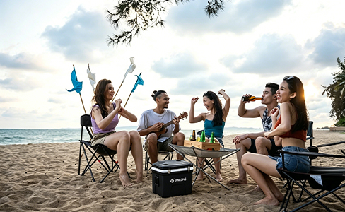 60L Rugged Cooler Box with Ice Pack Compartment for Outdoors